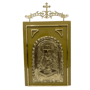 Sacrário JHS para Altar com Coroa Superior e Porta Trabalhada