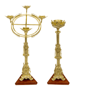 Castiçal para Coroa do Advento e Círio - 2 Em 1 - Gótica