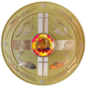 Sacrário Redondo com Vitral de Cordeiro